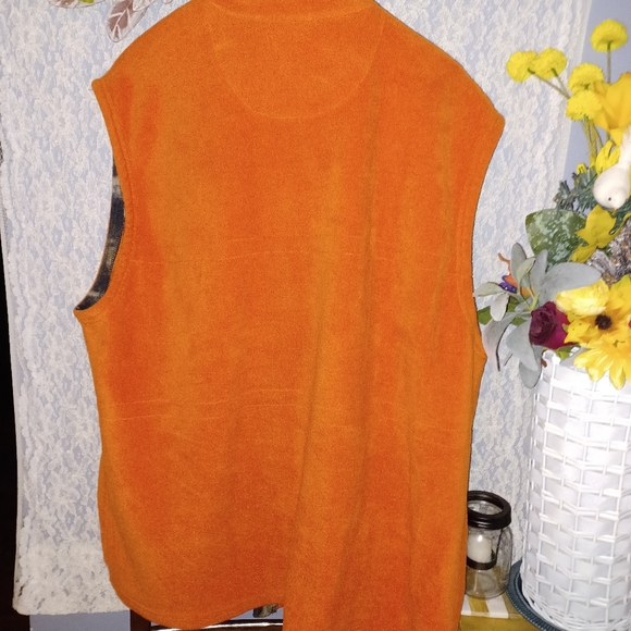 Men's XXL Columbia Orange/Camo Fleece Zip up Vest - Picture 9 of 9